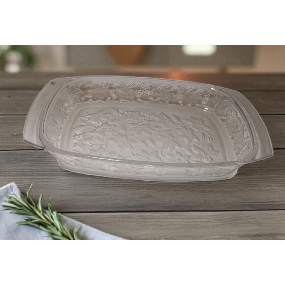 Princess House Poinsettia Baking Dish 9X11 Rectangular HolidayThanksgiving - Picture 1 of 10